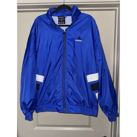 Vintage Adidas Windbreaker Jacket With Hidden Hoodie Size Large - Picture 2 of 5